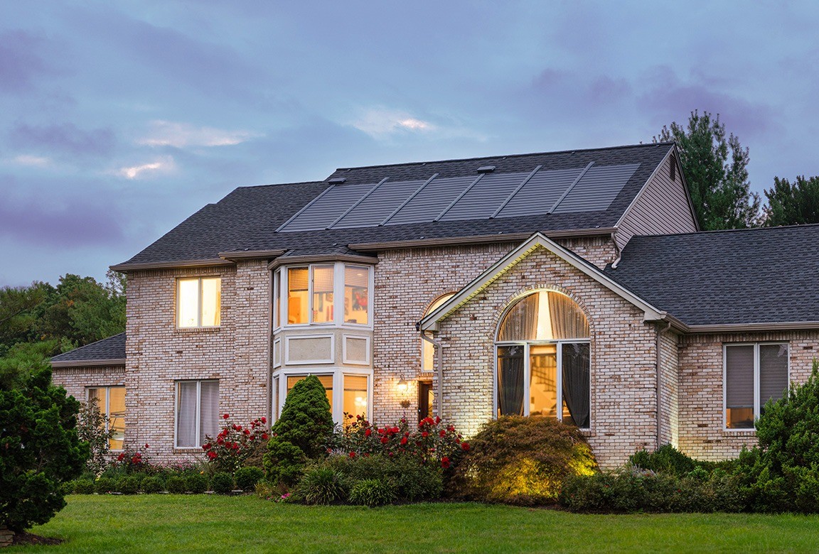 imberline Solar Shingles add style and energy efficiency to this home.